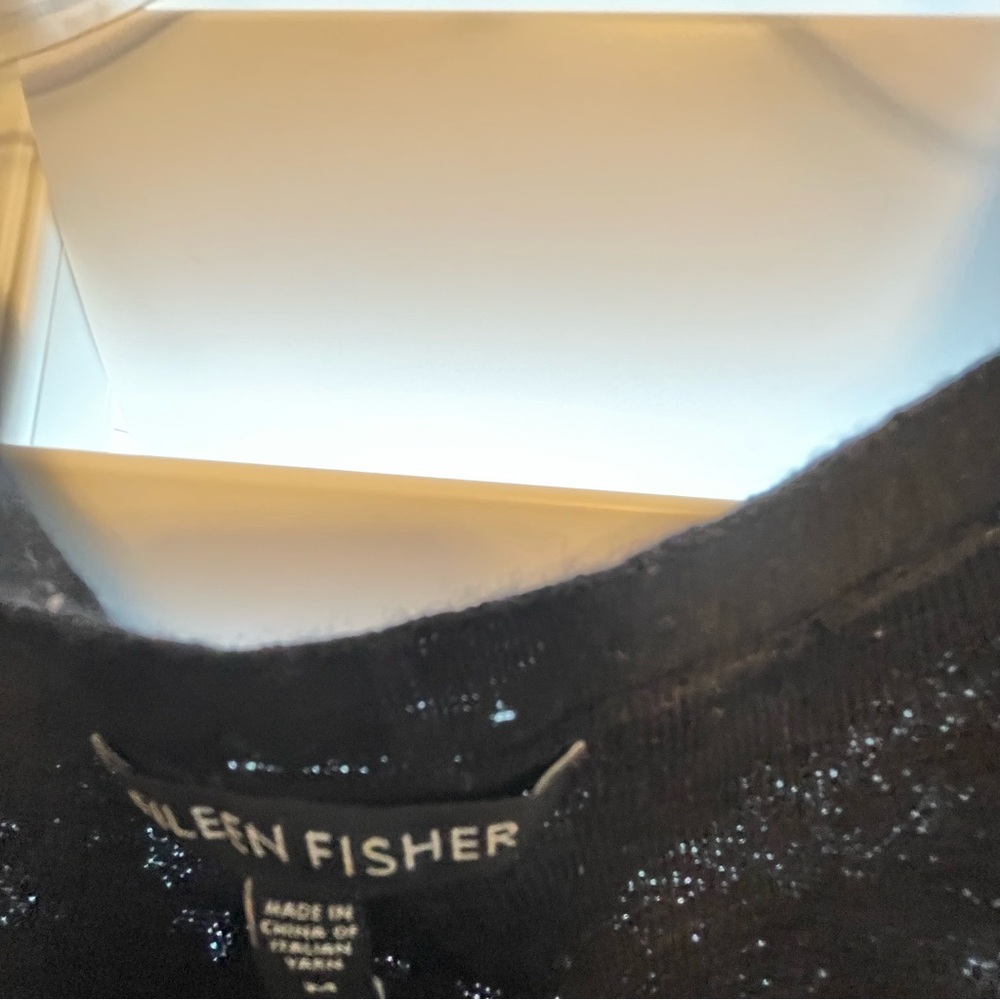 Eileen Fisher Black Sequin Sleeveless Tank Top - Picture 5 of 7